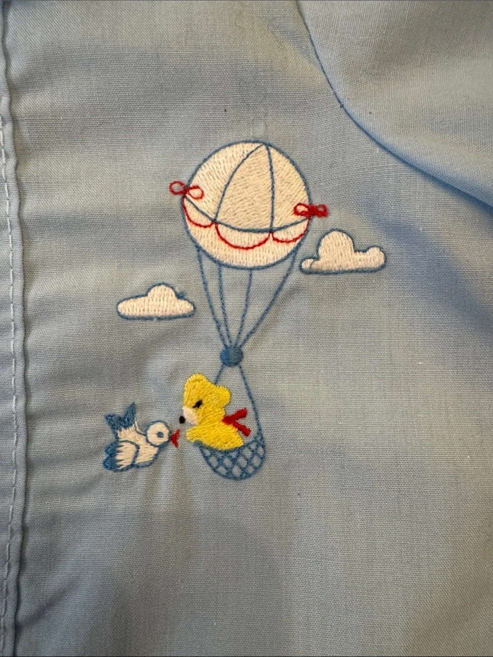 Vintage 3 piece Baby Boys Light Blue Three-Piece Outfit with Hat